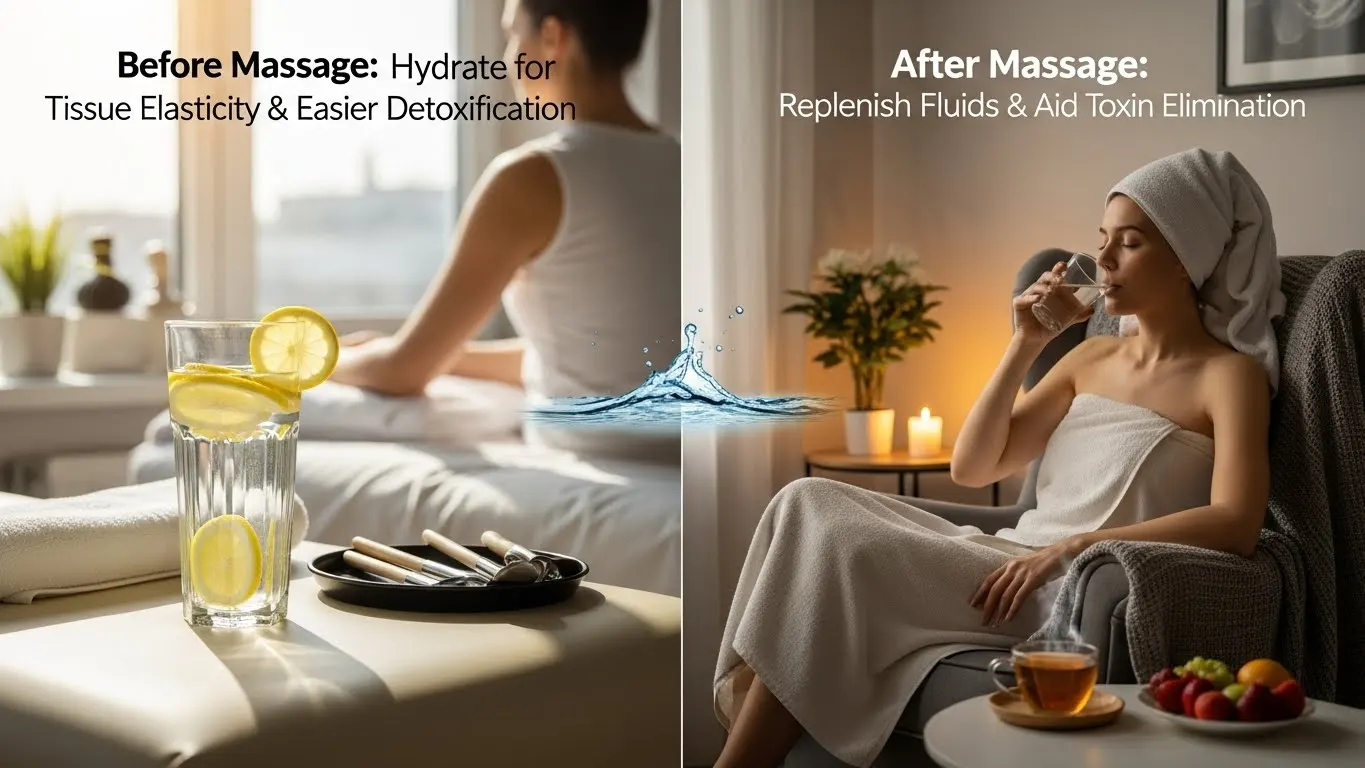 마사지 전후 수분 섭취 중요성에 관하여